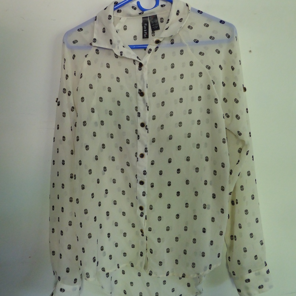 Fun & Flirt Sheer Skull Blouse
